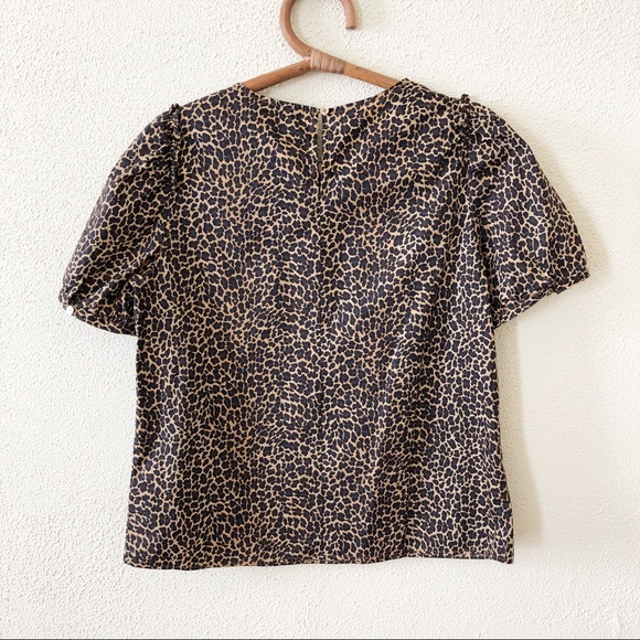 NWOT J. Crew Leopard Print Puff Sleeve Blouse S - Picture 5 of 5